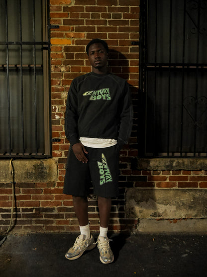 LIGHT BLACK SWEATSET w/ SHORTS
